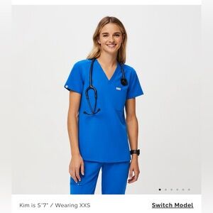 Figs Catarina Scrub Top - Royal Blue